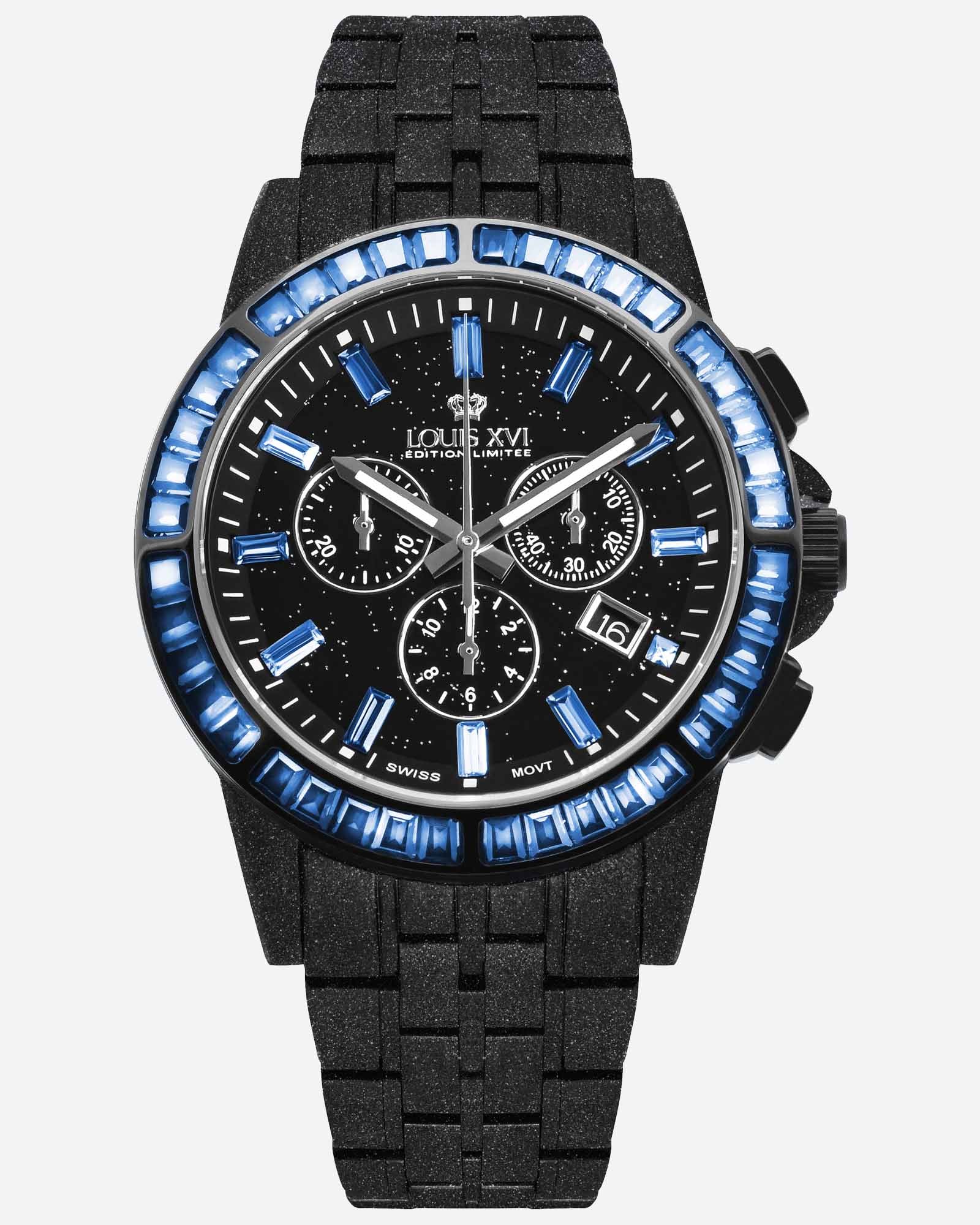 Majesté Frosted Iced Out 1181 Midnight Blue - 43mm-LOUIS XVI