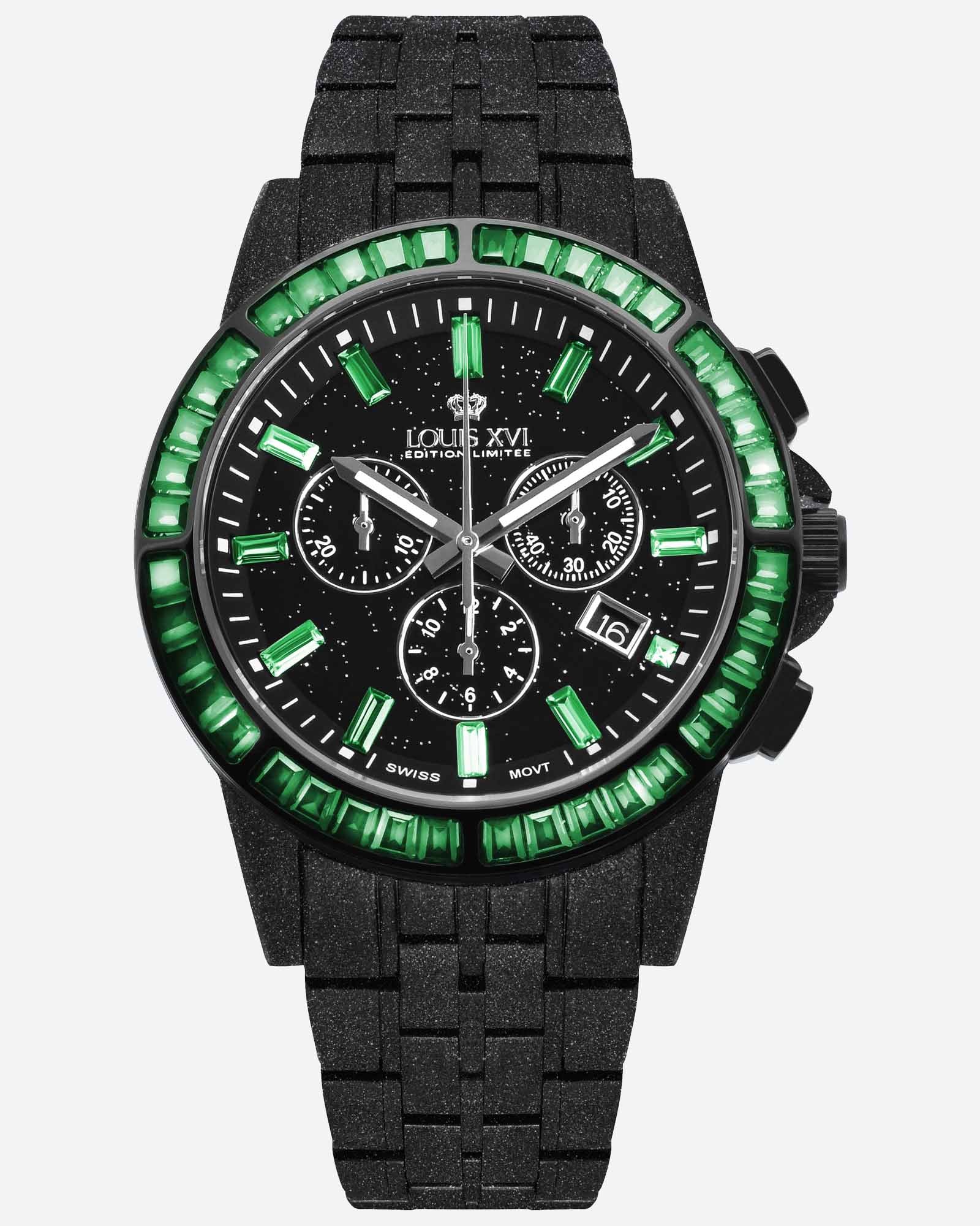Majesté Frosted Iced Out 1182 Emerald Green - 43mm-LOUIS XVI