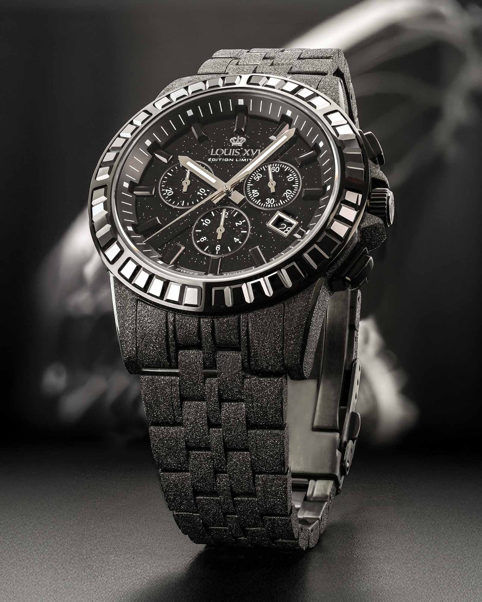 Majesté Frosted Iced Out 1184 Caviar Black - 43mm-LOUIS XVI