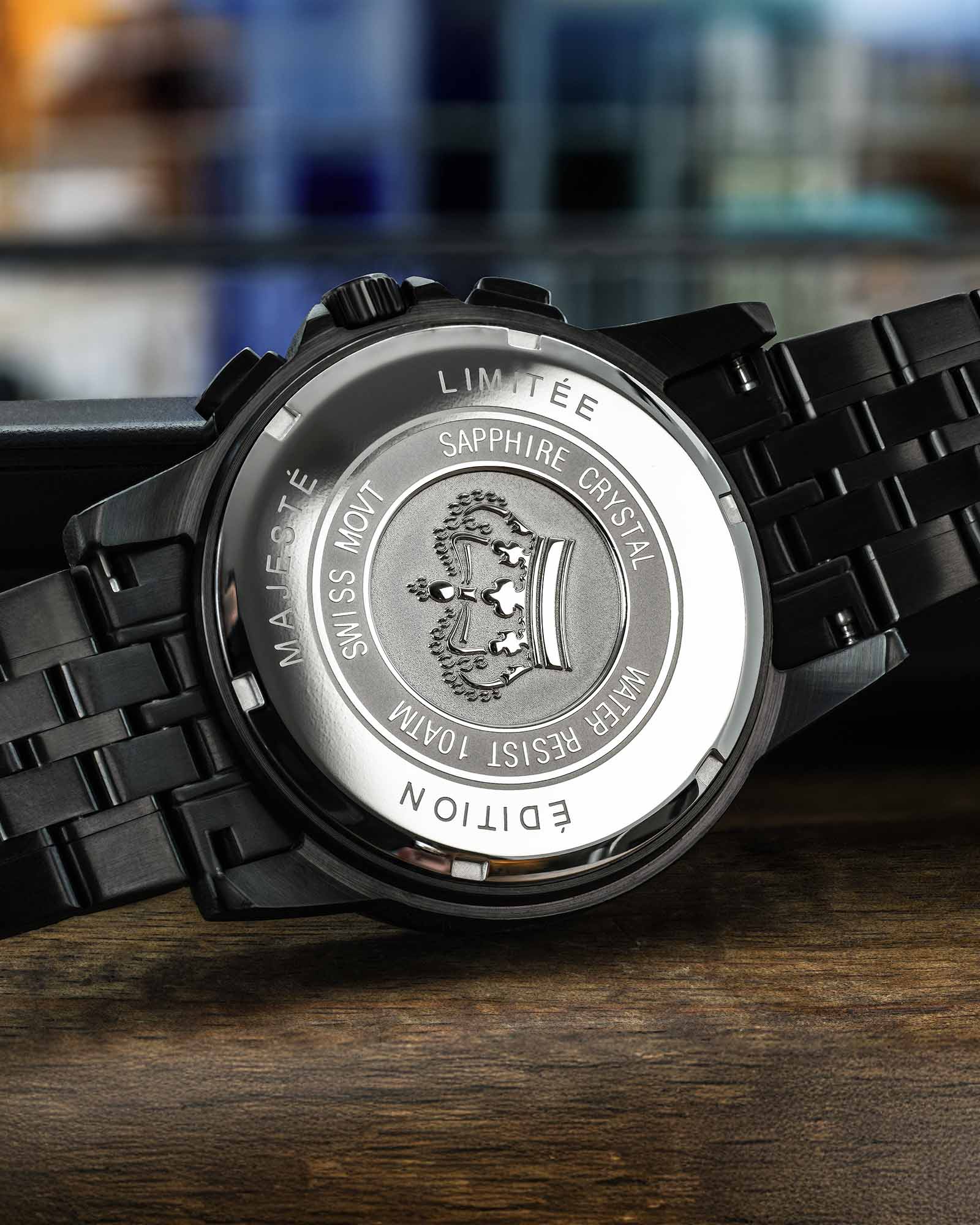 Majesté Frosted Iced Out 1184 Caviar Black - 43mm-LOUIS XVI