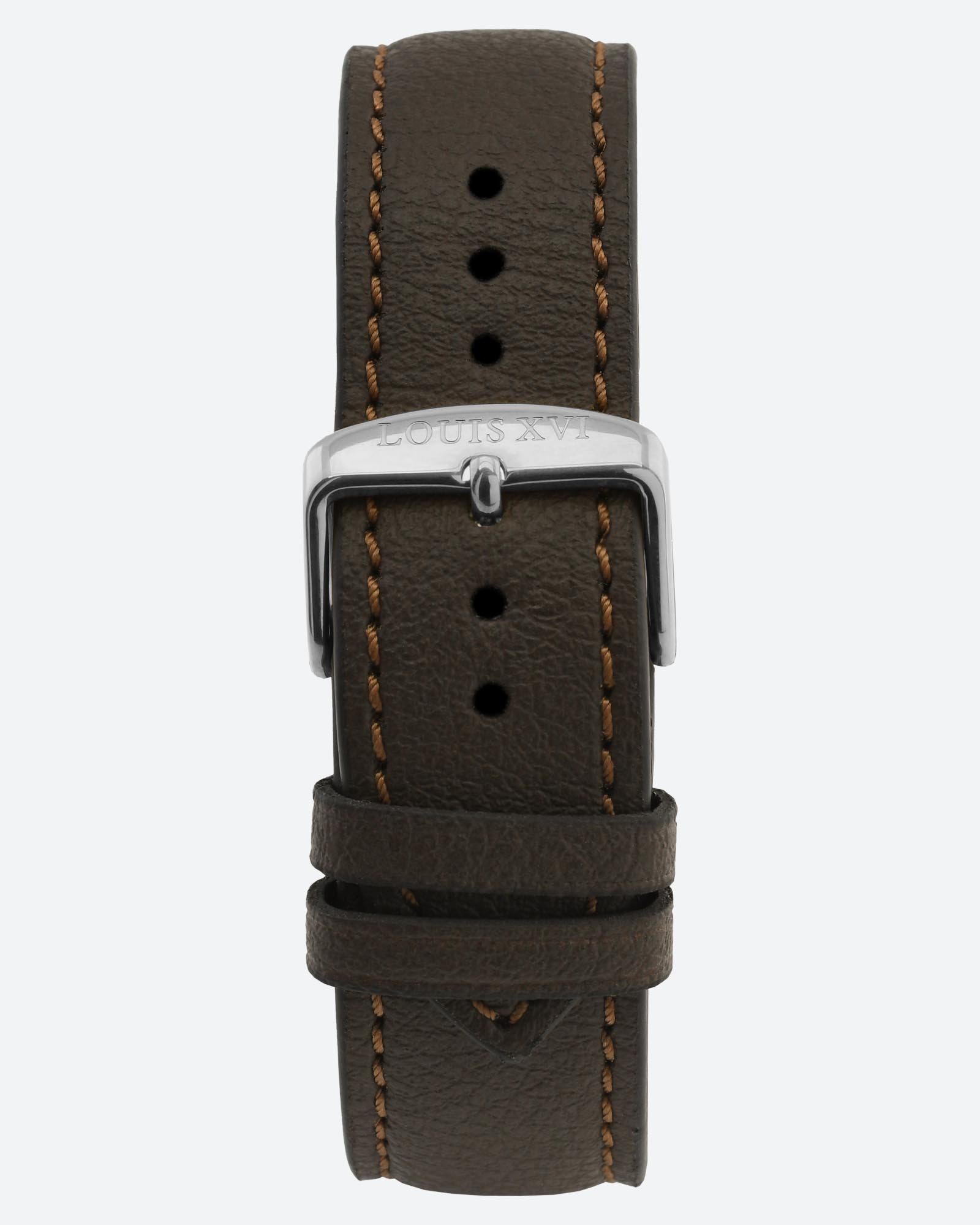Armband Apfelleder - Braun/Silber-LOUIS XVI