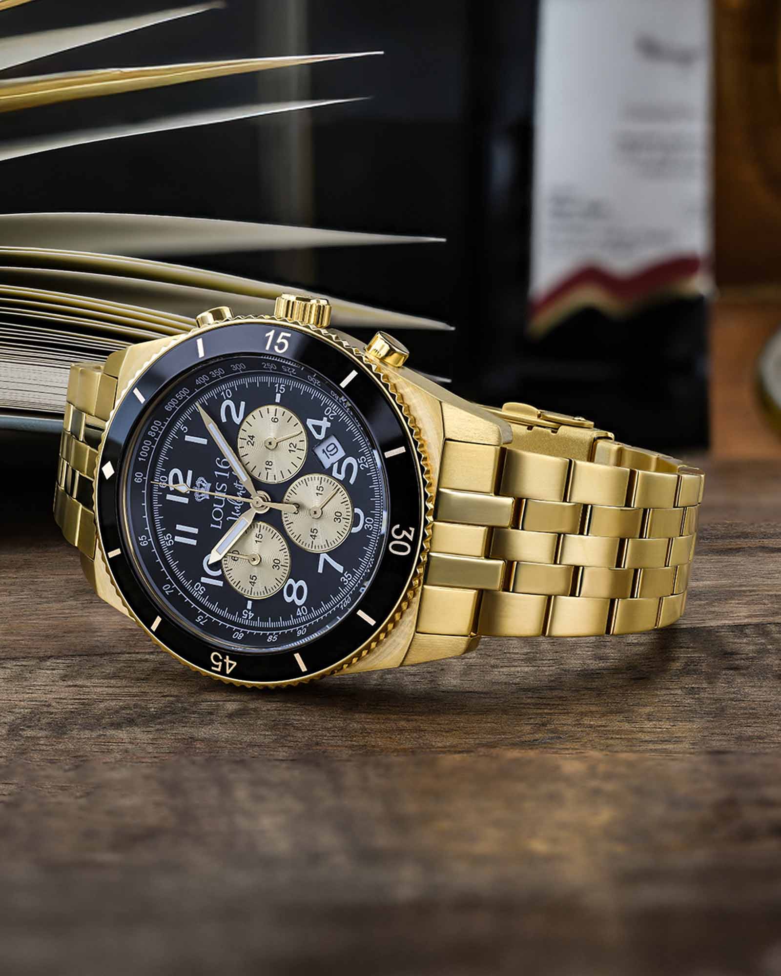 Destrier 3200 Chronograph Gold-LOUIS XVI
