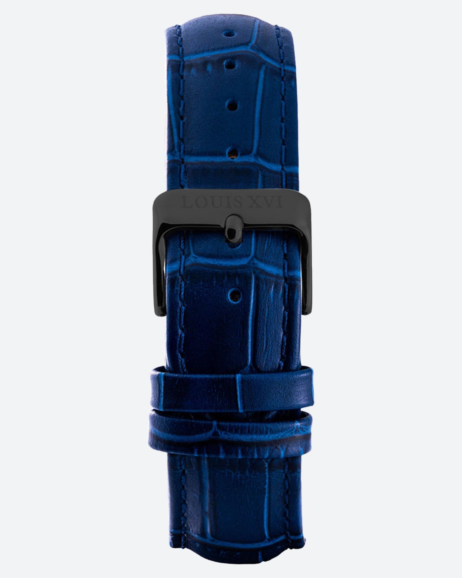 Lederband - Blau/Schwarz-LOUIS XVI