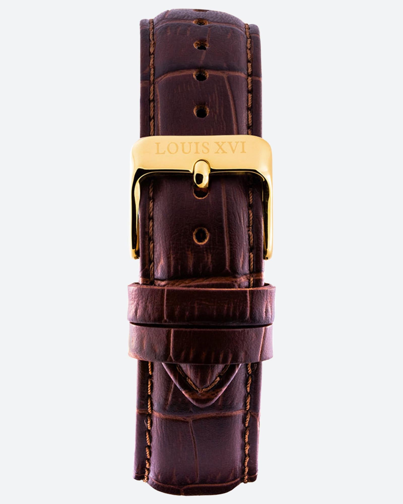 Lederband - Braun/Gold-LOUIS XVI