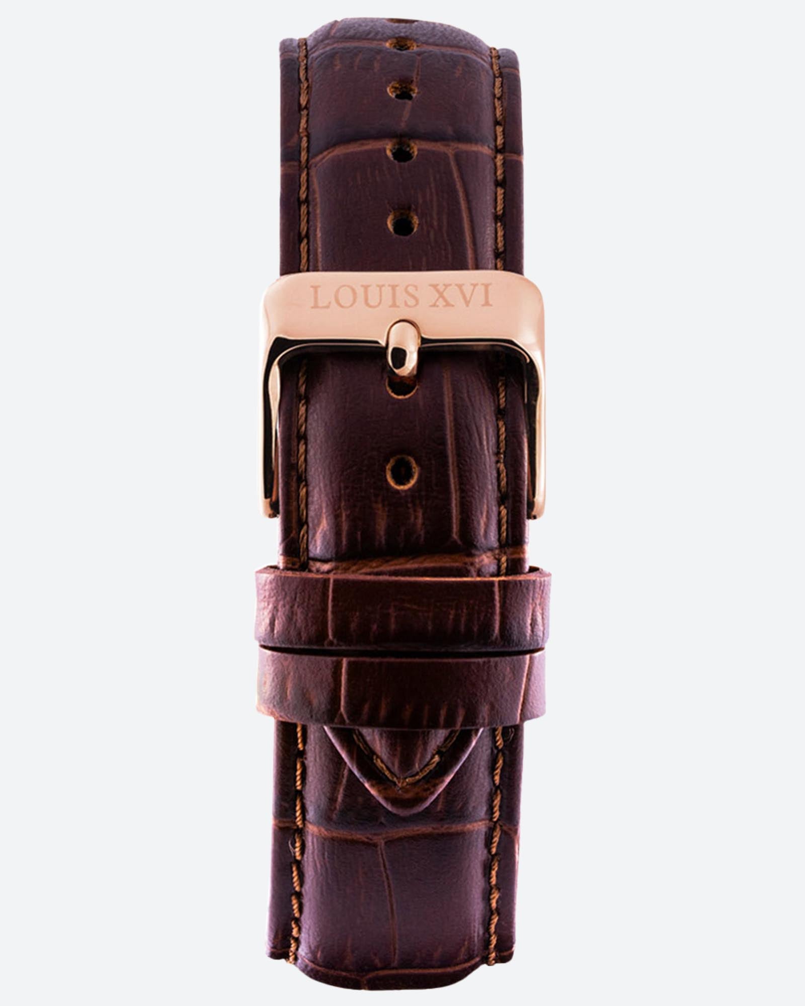 Lederband - Braun/Rotgold-LOUIS XVI