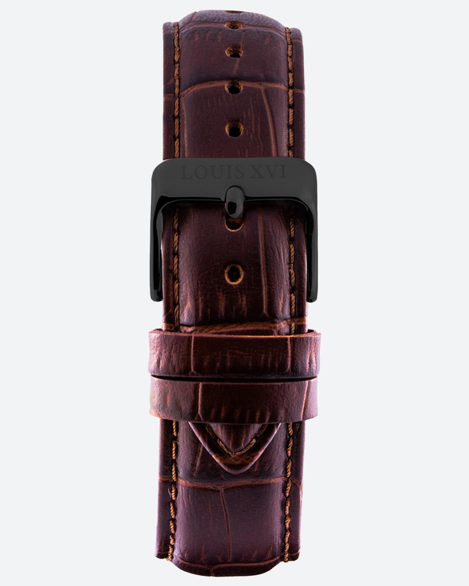 Lederband - Braun/Schwarz-LOUIS XVI
