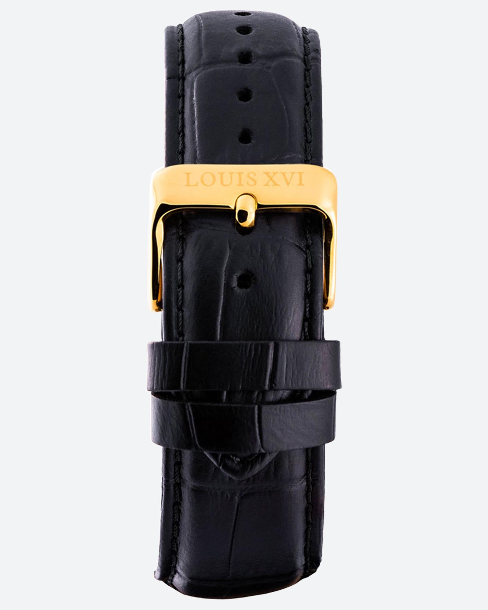 Lederband - Schwarz/Gold-LOUIS XVI