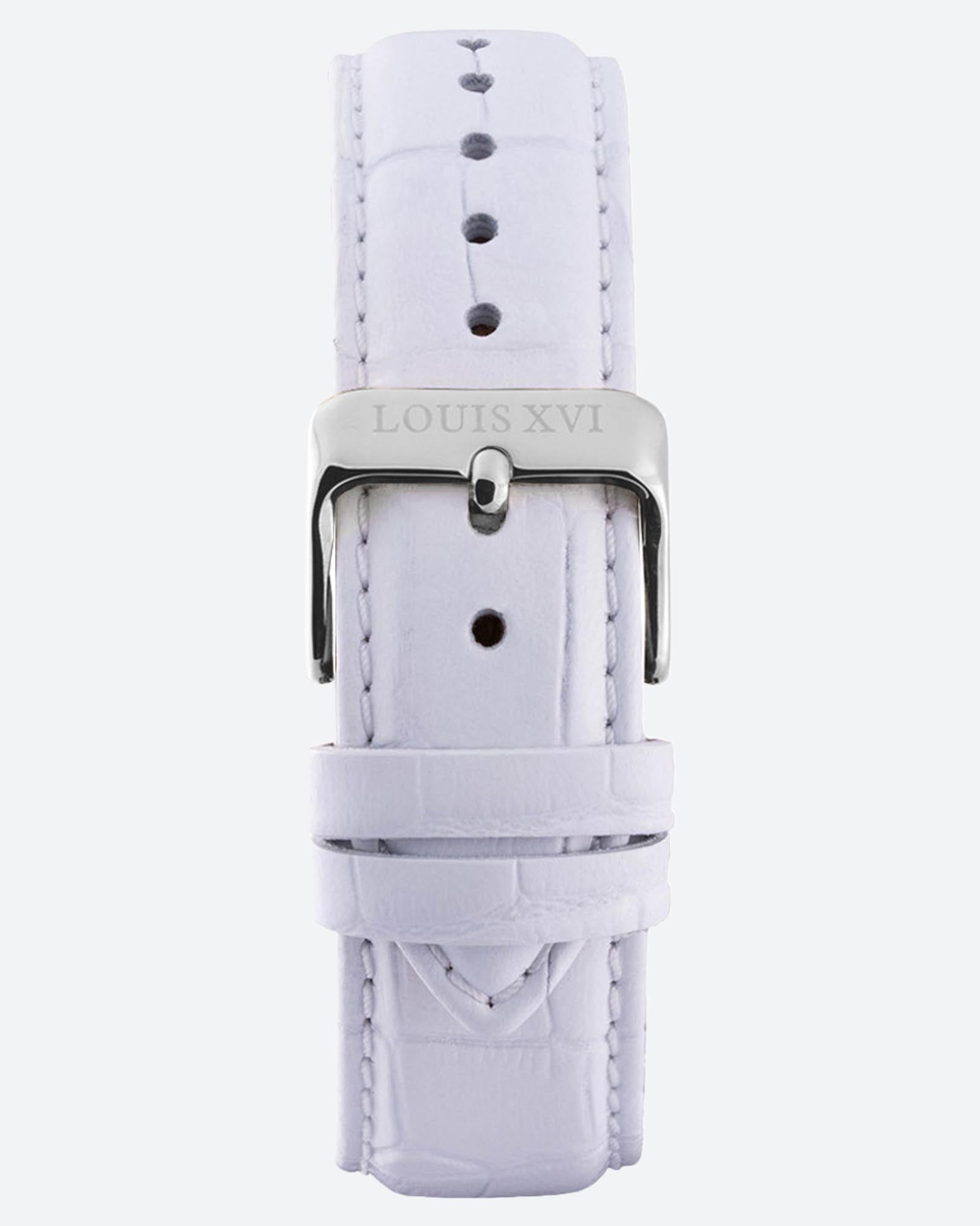 Lederband - Weiss/Silber-LOUIS XVI