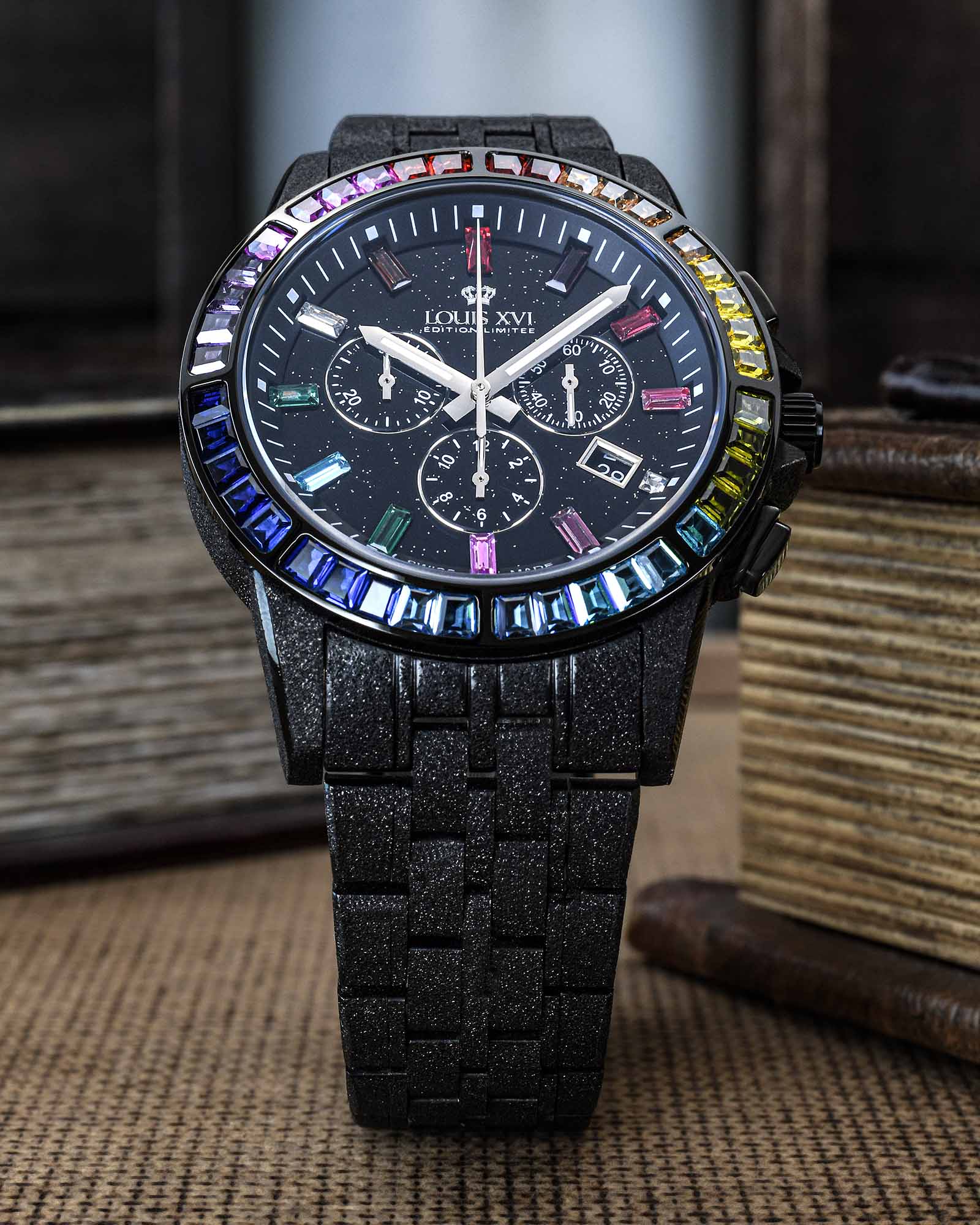 Majesté Frosted Iced Out 1129 Rainbow - 43mm-LOUIS XVI