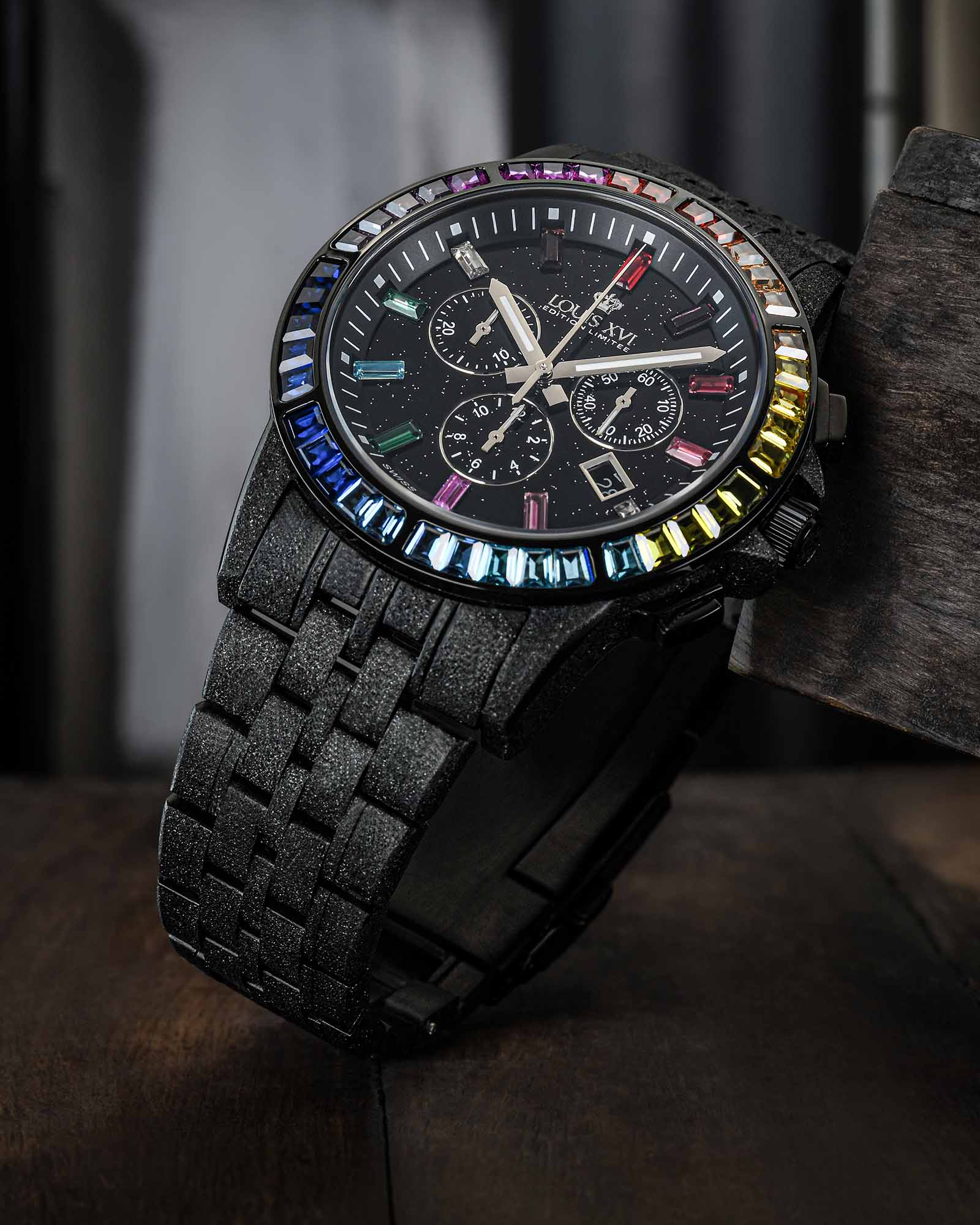 Majesté Frosted Iced Out 1129 Rainbow - 43mm-LOUIS XVI