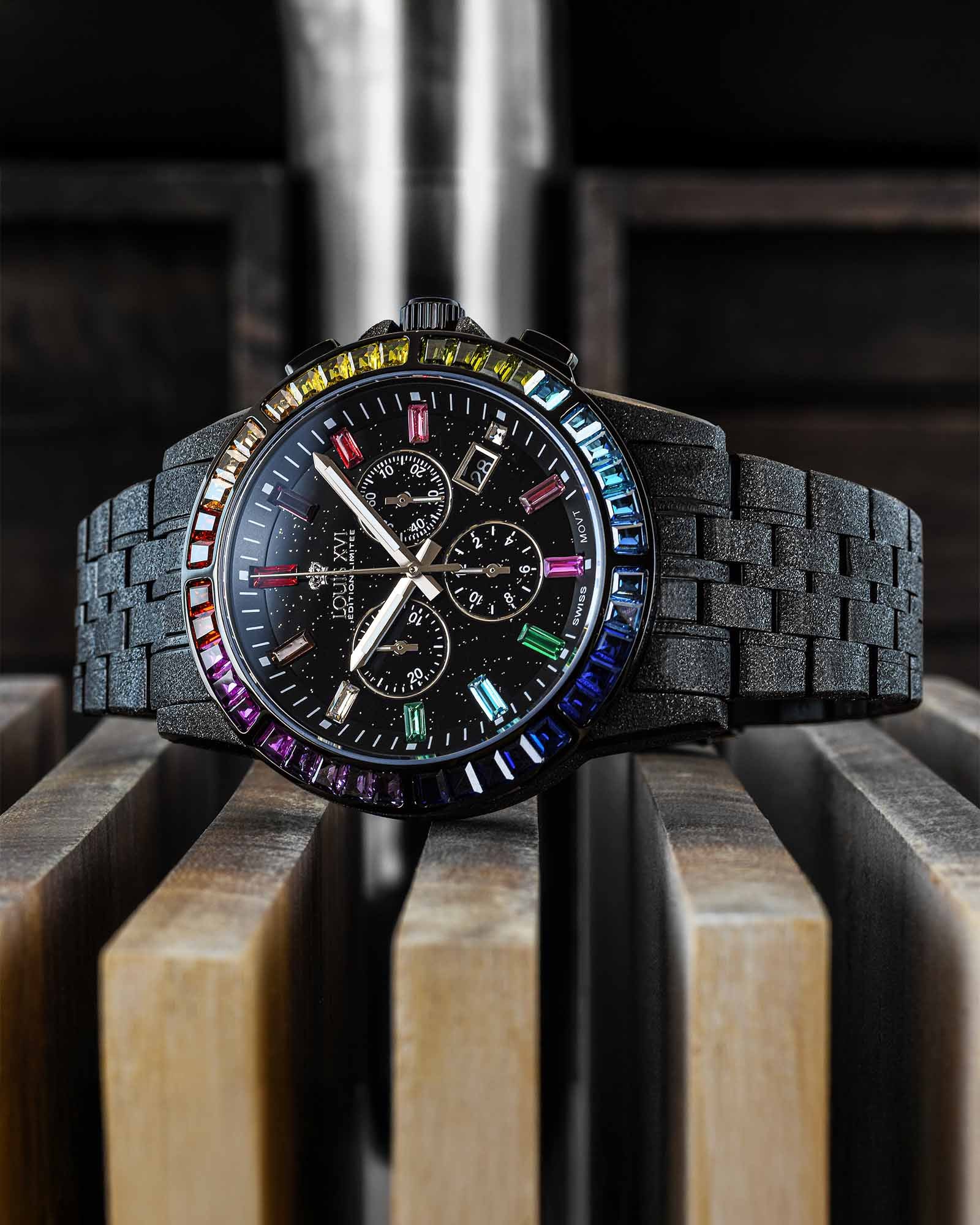 Majesté Frosted Iced Out 1129 Rainbow - 43mm-LOUIS XVI