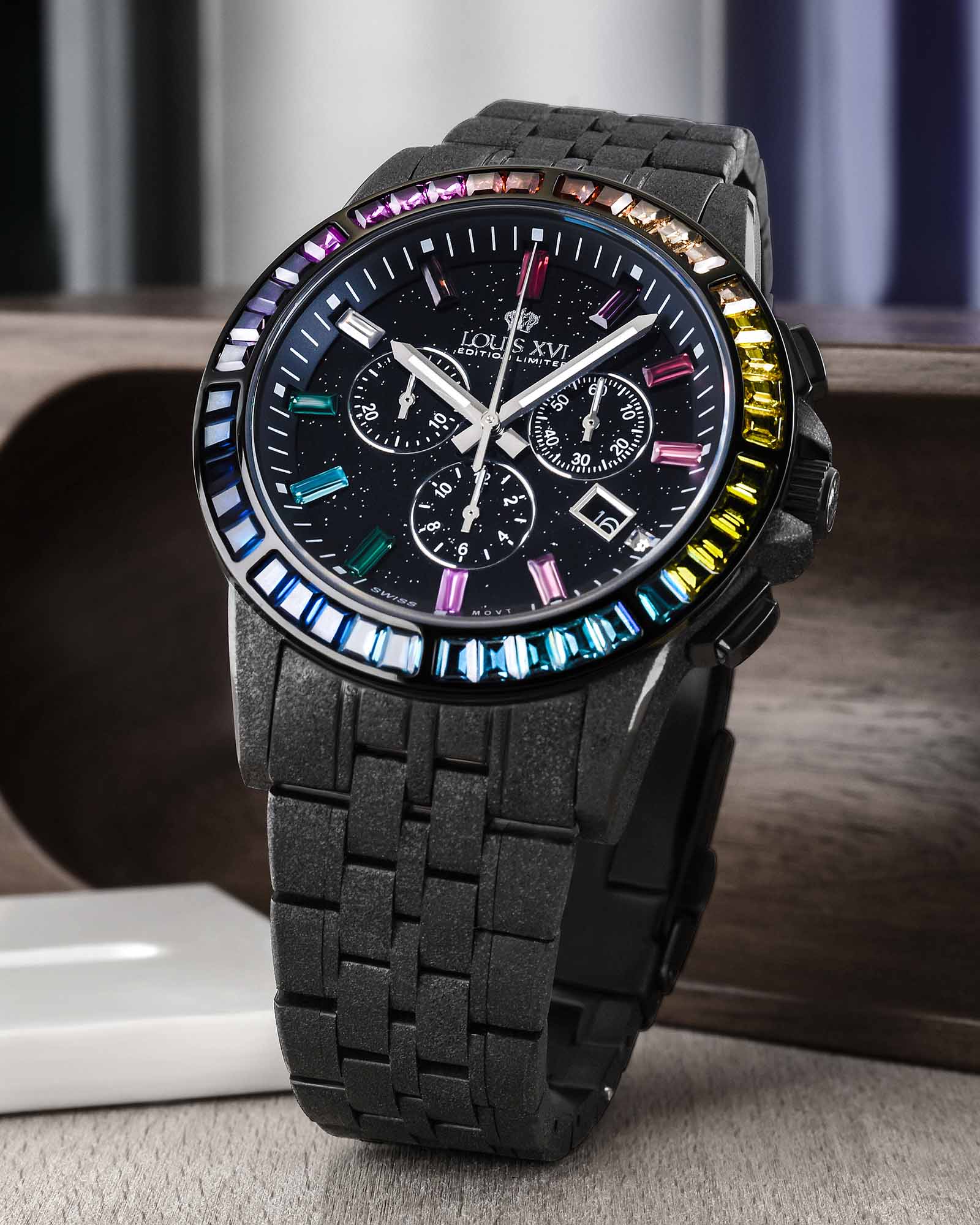 Majesté Frosted Iced Out 1129 Rainbow - 43mm-LOUIS XVI