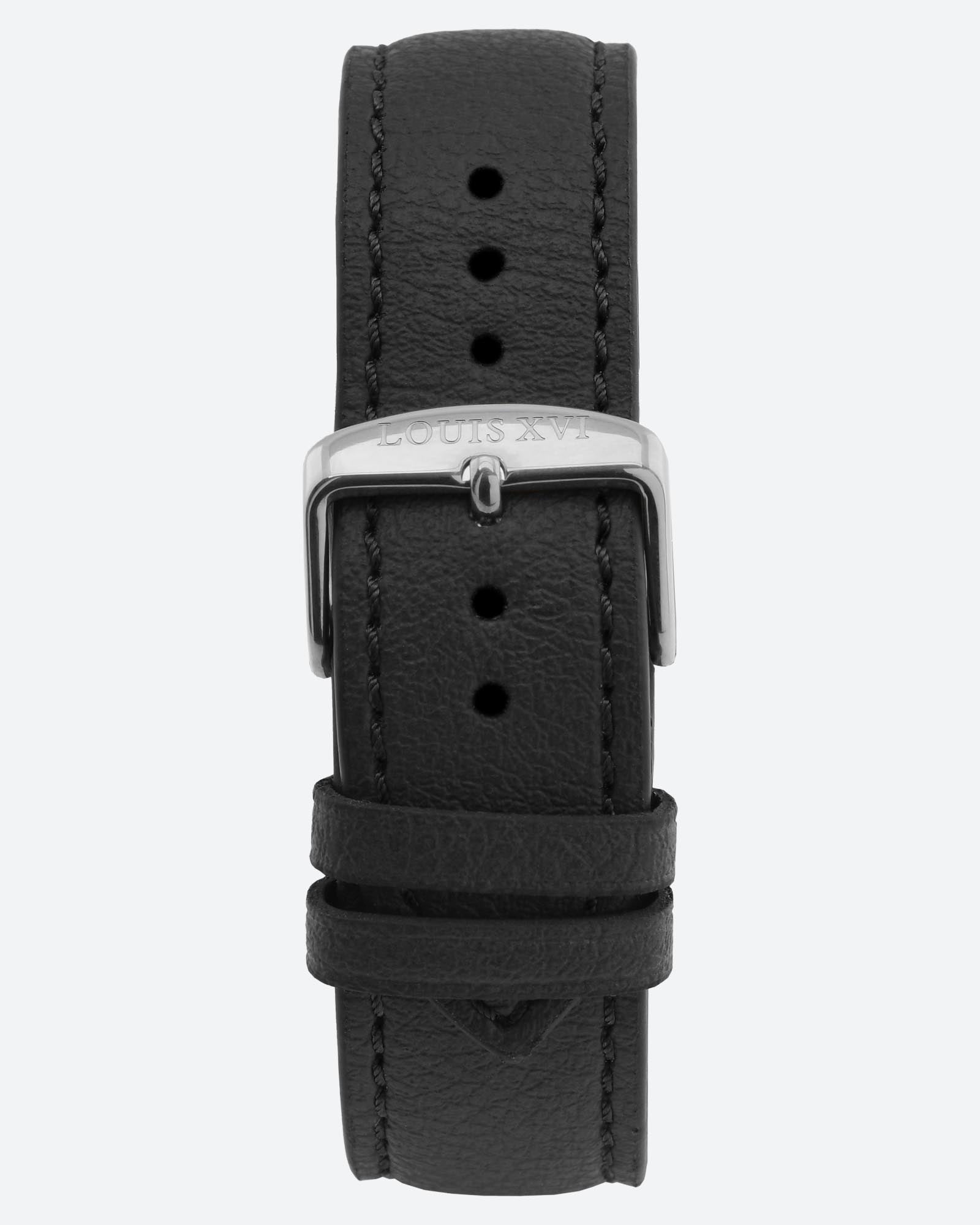 Armband Apfelleder - Schwarz/Silber-LOUIS XVI