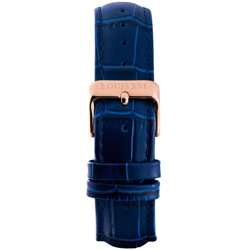 Leather strap - Blue/Rose gold