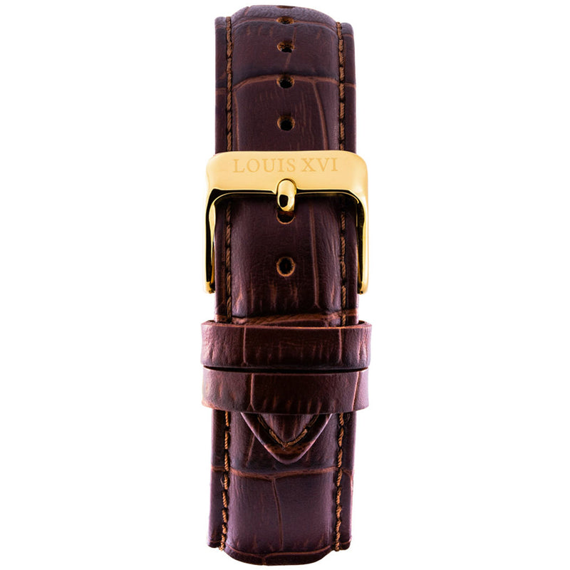 Leather strap - Brown/Gold