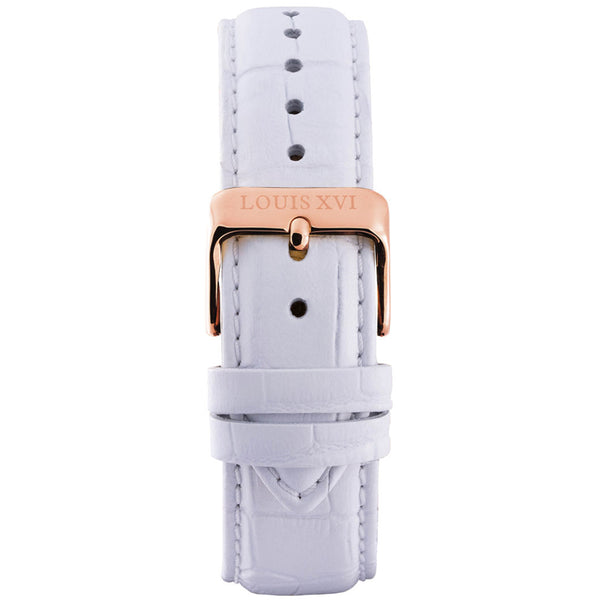 Leather strap - White/Rose gold